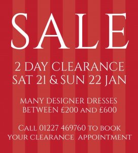 Chilham Bridal January clearance sale