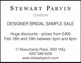 Stewart Parvin bridal sample sale.